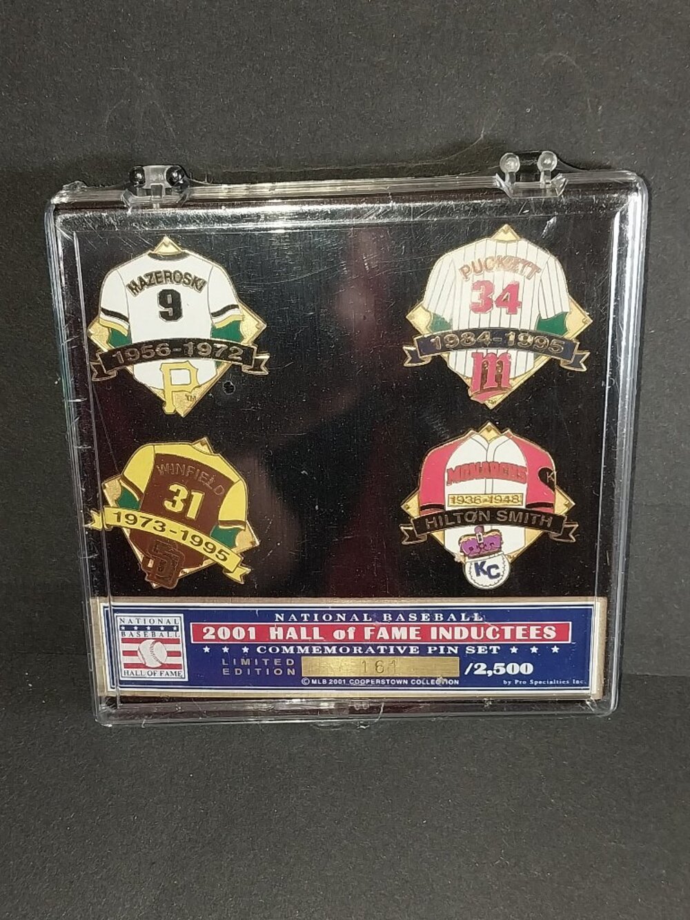 2001 Baseball Hall Of Fame Inductees Pin Set Puckett Winfield Mazeroski H. Smith